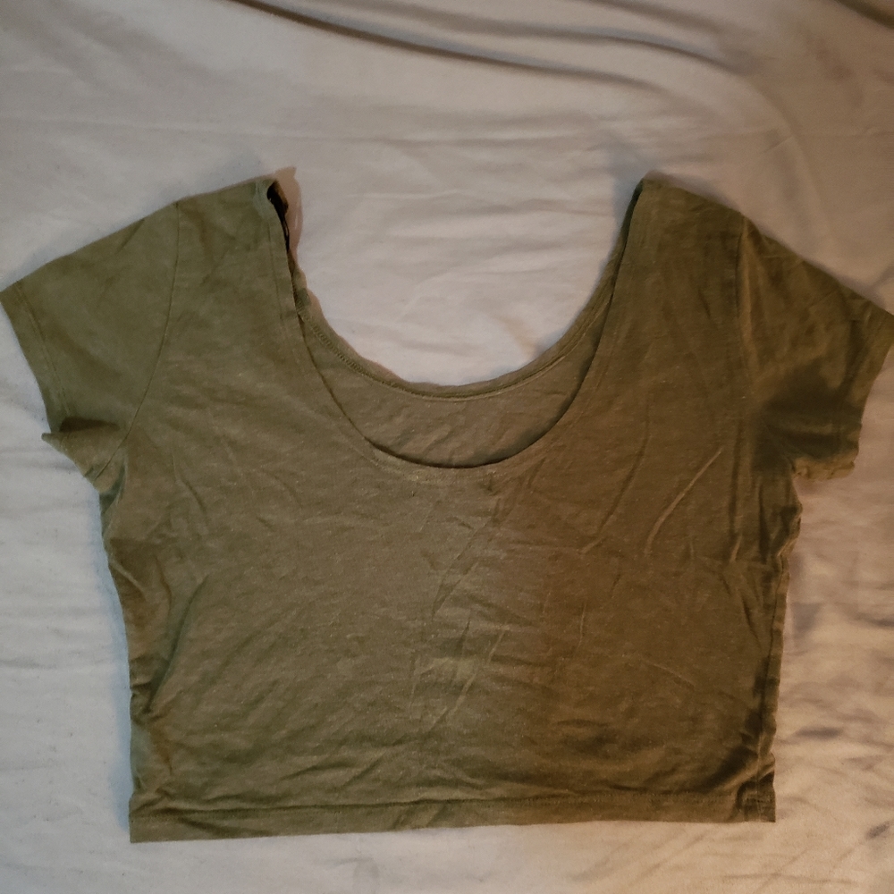 Cropped top olive green